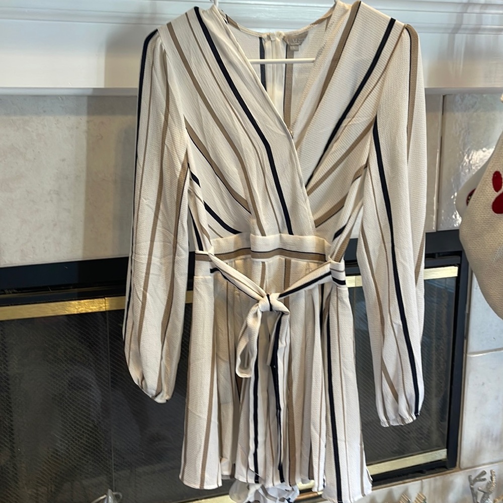 NLW Striped Long Sleeve Romper